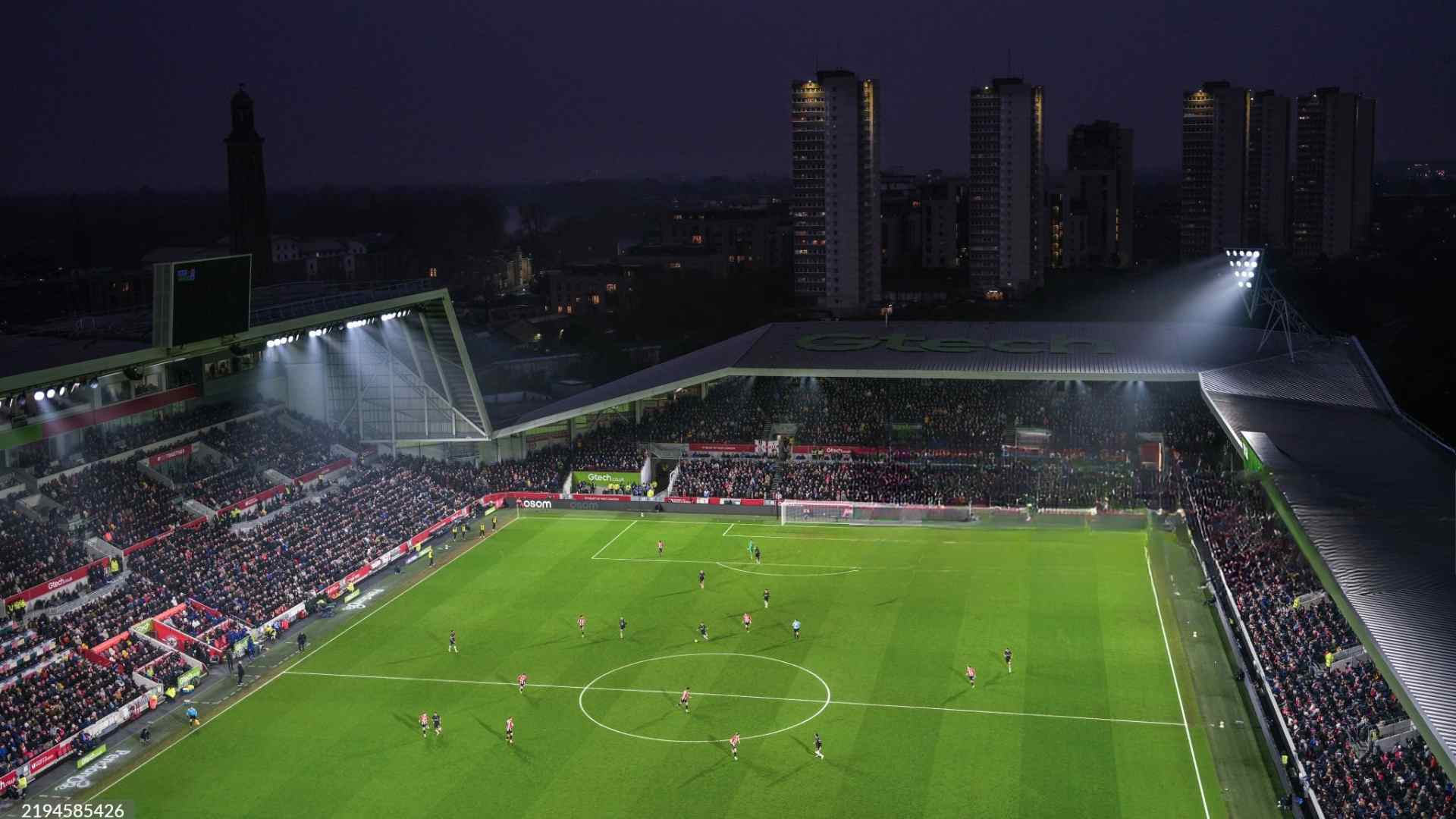 Premier League match at a packed stadium