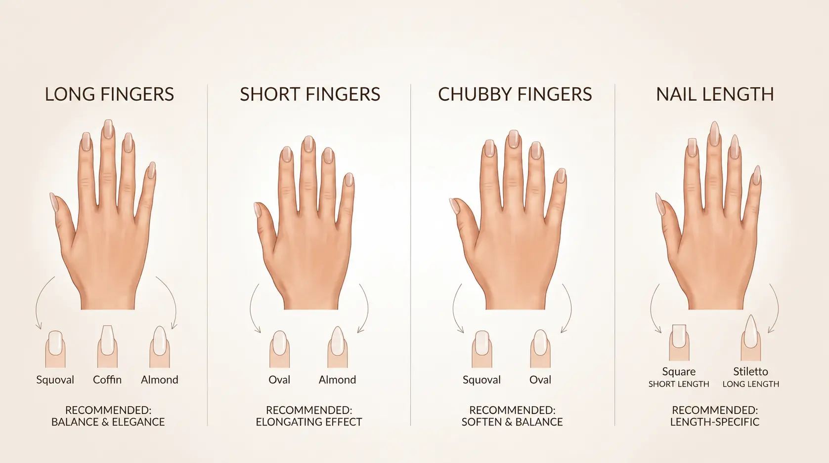 the best nail shapes for different finger types