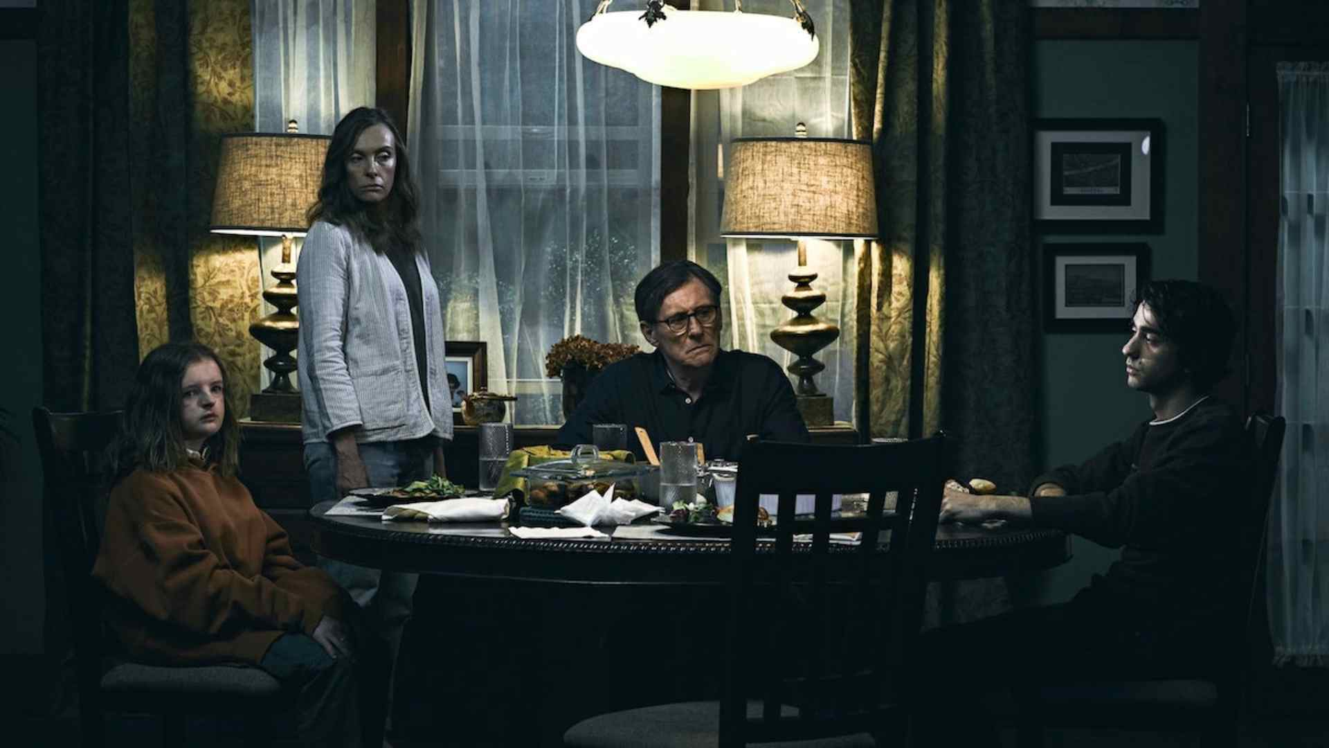 Cast of Hereditary including Toni Collette, Alex Wolff, and Milly Shapiro