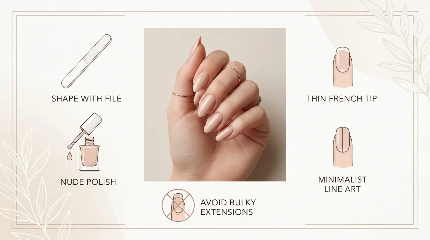 tips to make wide nail beds look slimmer