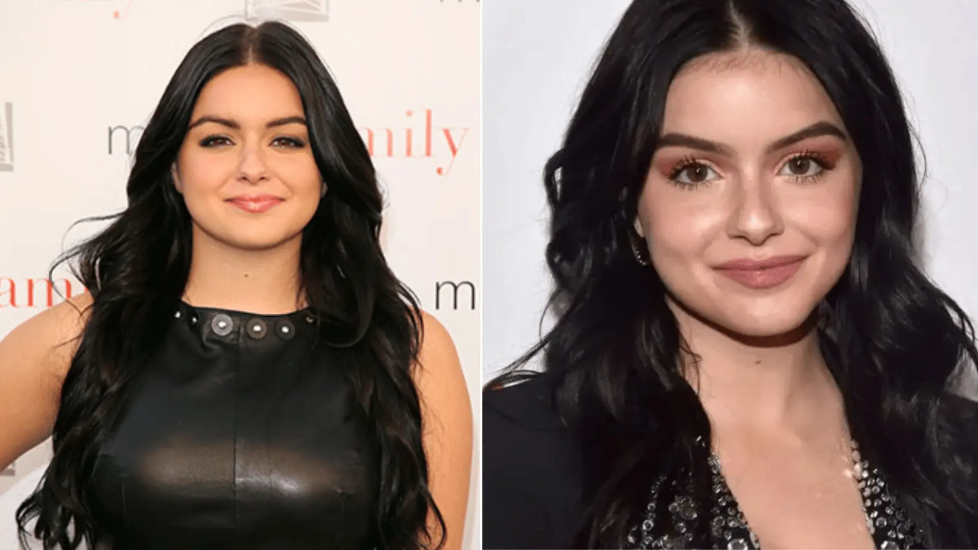 Ariel Winter at a public event, featured in a discussion of her breast reduction surgery and its health benefits.