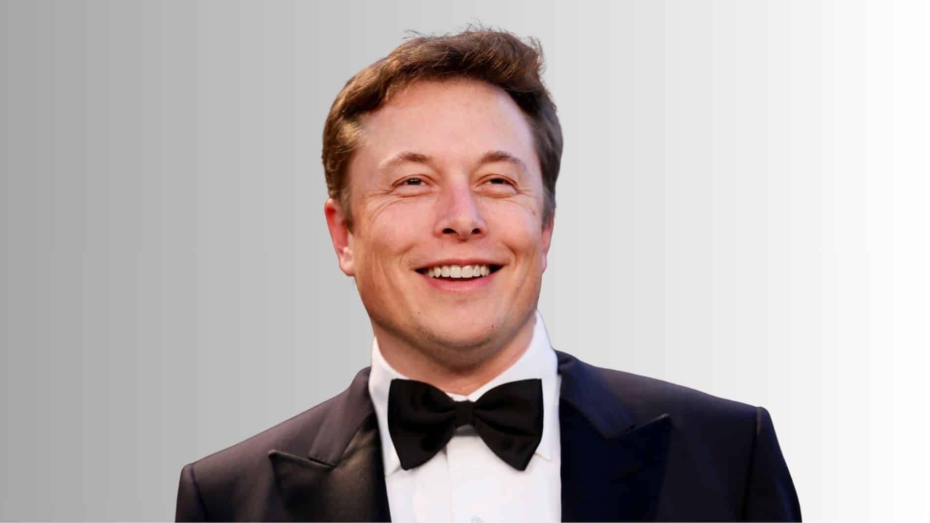 Elon Musk wearing a black tuxedo and bow tie at a formal event.