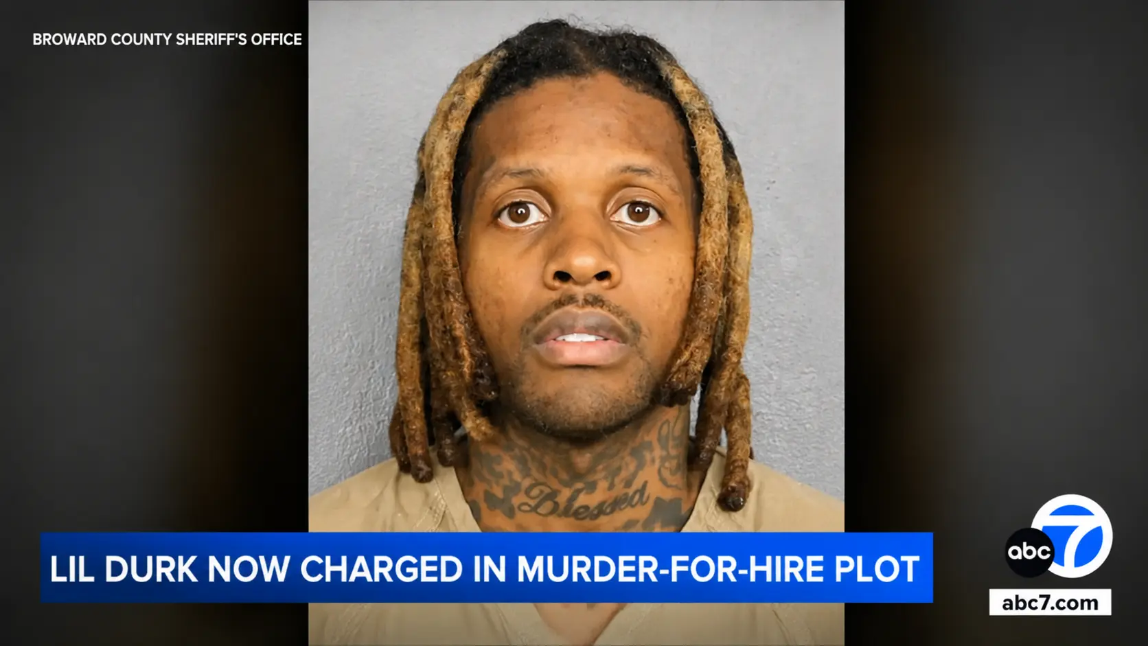News graphic displays a portrait photo with broadcast text banner and official branding on a dark side background layout