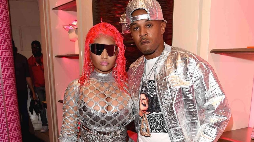 Nicki Minaj and Kenneth Petty attending a celebratory launch event for her
