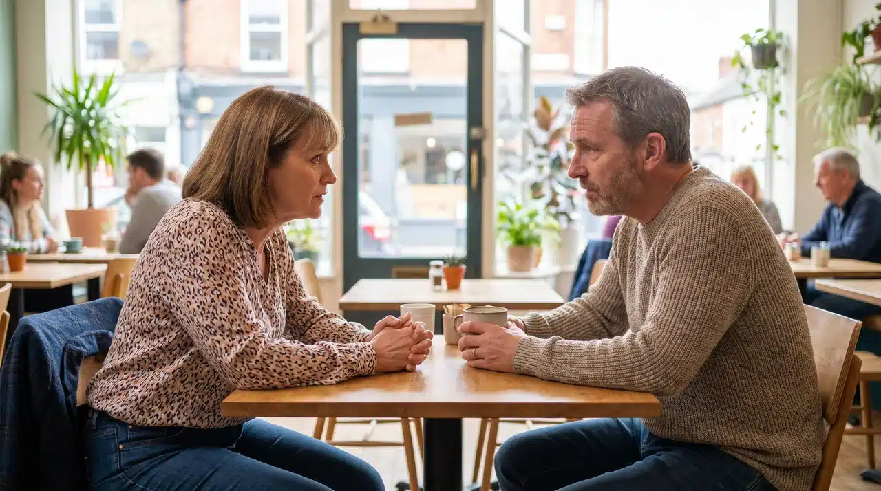 two people having a calm respectful disagreement