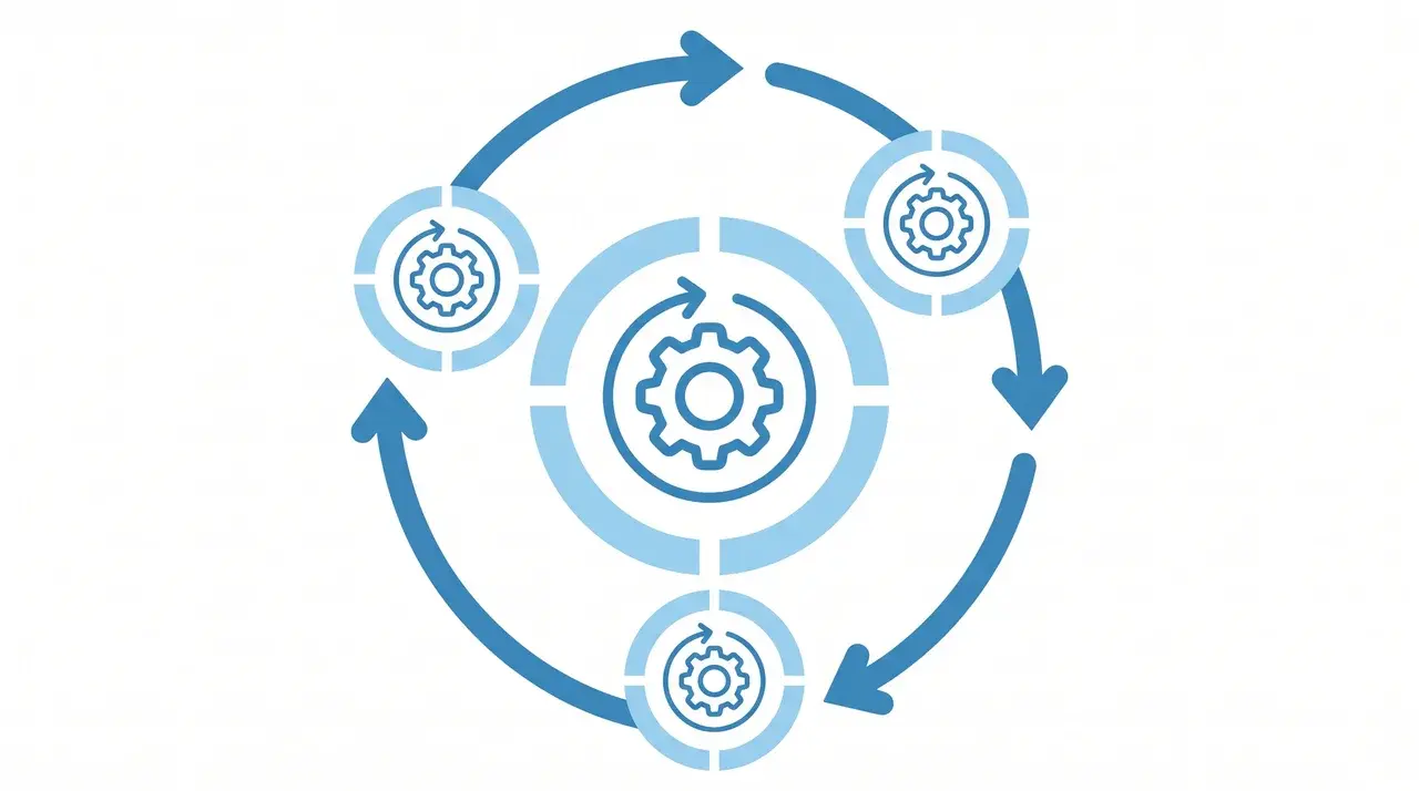 Diagram showing a repeated action cycle representing habit formation