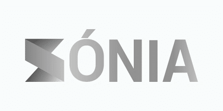 Gradient gray geometric logo with diagonal design elements on white background