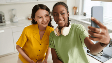 Two Female Roommates Taking Selfie