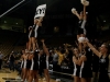 The CU cheerleaders get the croud excited durring a time out in the women's basketball game against Louisville. The Buffs won 70-66. (Amy Leder/CU Independent)