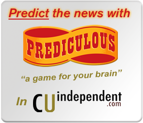 Look for Predict-the-News inserts on CUI articles and start playing! Prediculous on the CU Independent